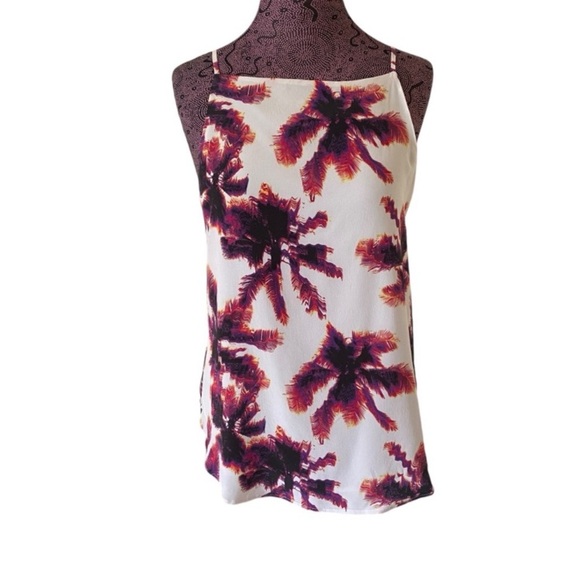 Equipment Sz M Silk Isabeau Silk Palm Tree Tank Top - Picture 2 of 6